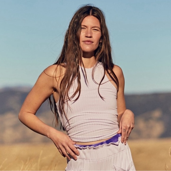 Free People Movement Blissed Out Tank in Dew Berry - Picture 3 of 5